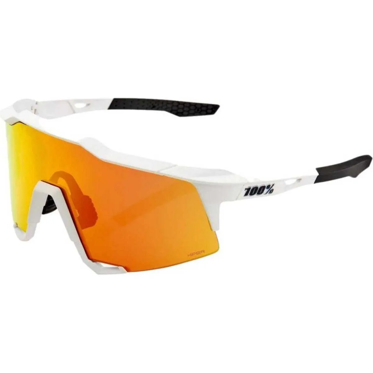 100% 60007-00009 Speedcraft Sunglasses Soft Tact Off White with HiPER Red Mirror Lens