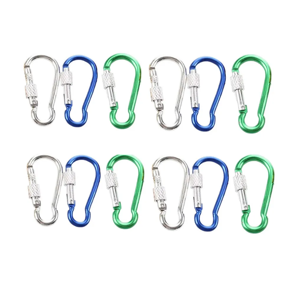 12 Piece Assorted Colors Carabiner Clip Hooks Ysd 71894