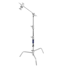 161cm Robust Stainless-Steel Turtle-Based Studio C-Stand with 20" Grip Arm