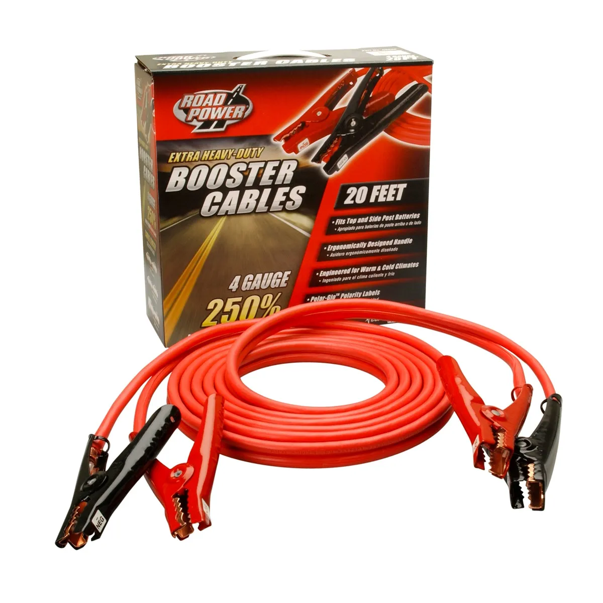 20 ft. 4 gauge with 500 Amp Polar-Glo Booster Cable Clamp ECI08660