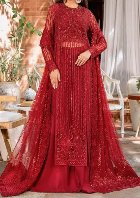 Akbar Aslam Gul Mohr Pakistani Luxury Net Dress