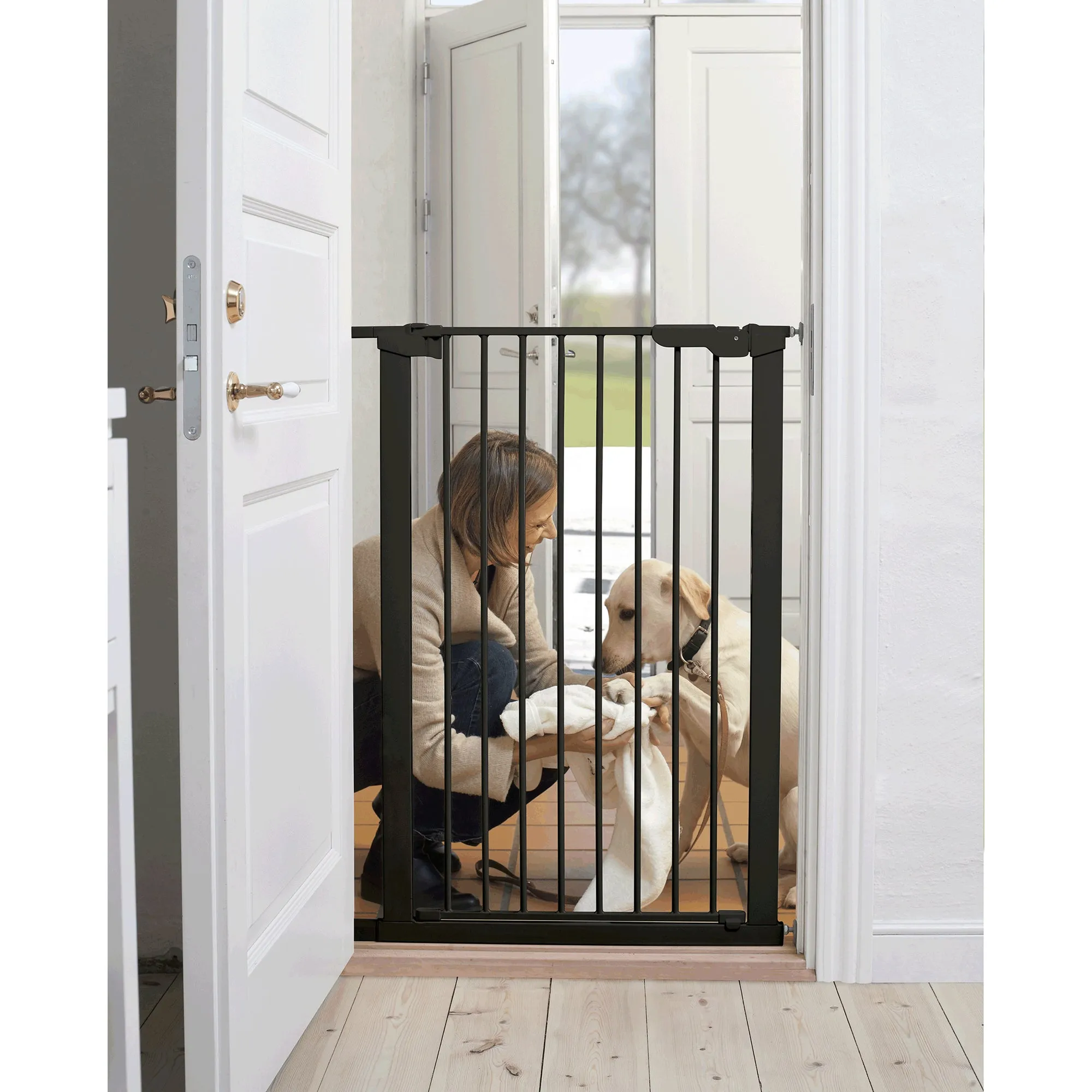 Baby Dan Pet Premier Extra Tall Pressure Fit Gate with 2 Extensions (White) by Scandinavian Pet Design