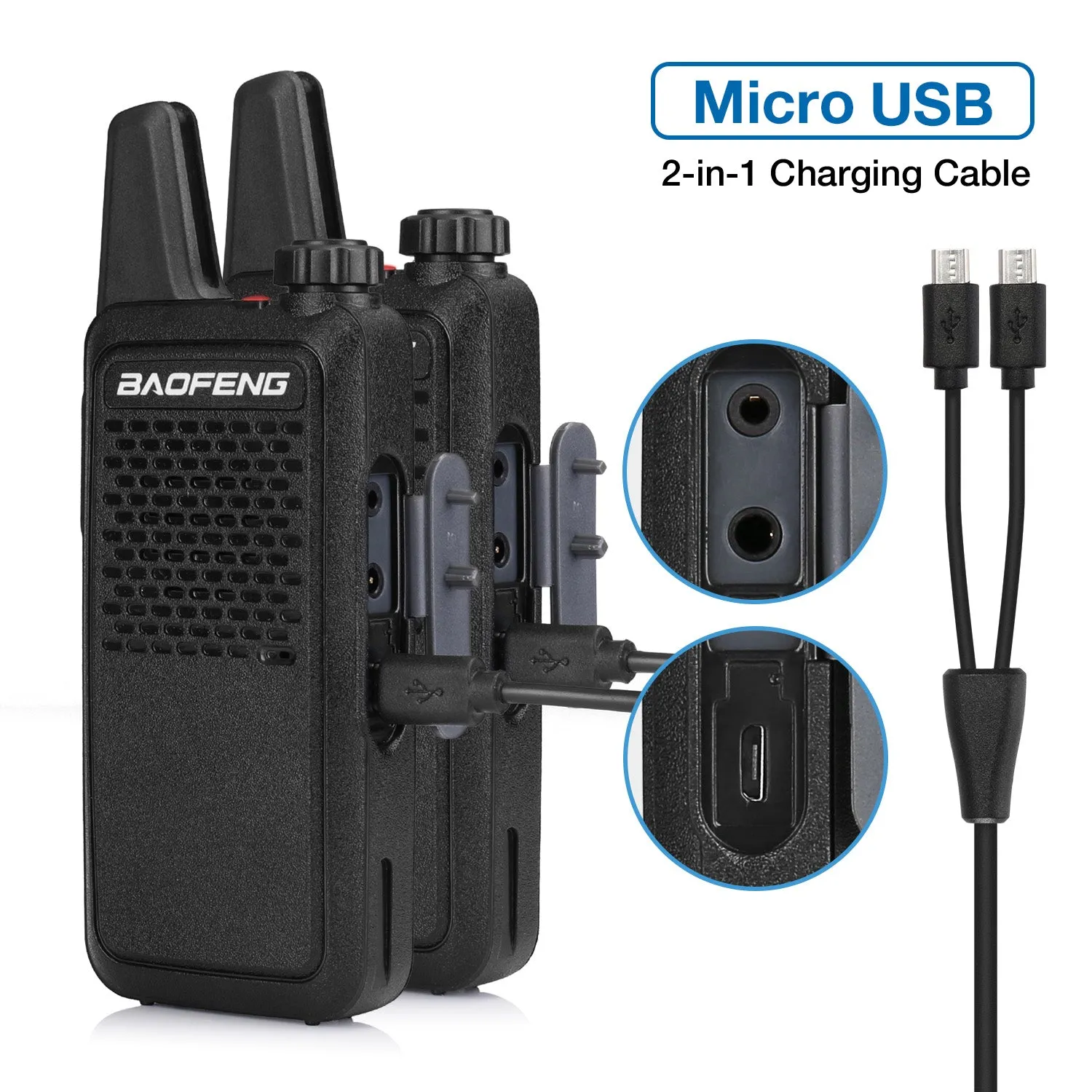 Baofeng GT-22 [2 Pack] 2W/0.5W FRS/PMR Radio