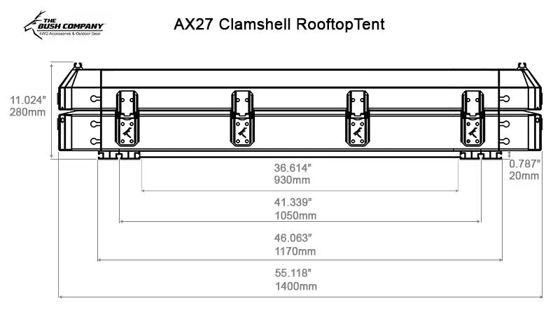 Bush Company AX27 Clamshell Roof Top Tent