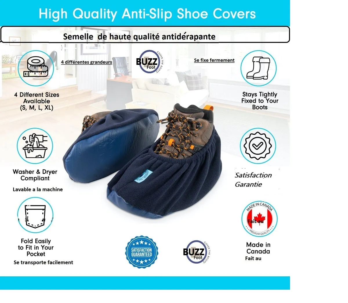 Buzzfoot Boot & Shoe Covers – 8 Years of Peace of Mind, Durable and Ecological for Personal or Service Use