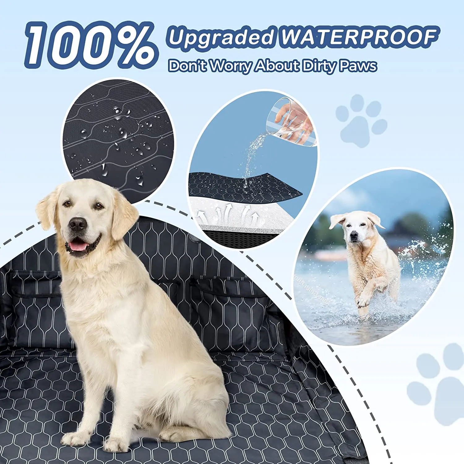 Cargo Liner for Dogs, Anti-Slide Dog Trunk Cargo Liner, SUV Cargo Liner for Dogs, Waterproof Pet Cargo Cover Dog Seat Cover for SUV