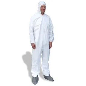 Carter-Health Sterile Cleanroom Disposable Coveralls (Bunny Suit) with Zipper Front, Attached Hood, Boot Covers & Elastic Wrists XXXX-Large Size 20/Case