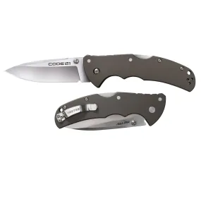 Cold Steel Code 4 Folder 3.5 in Spear Pt Plain Gray Aluminum