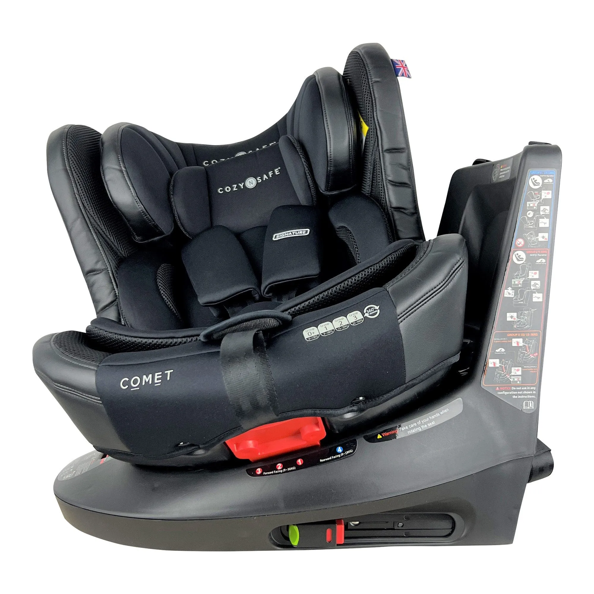 Cozy N Safe Comet Group 0 /1/2/3 360° Rotation Car Seat in Black