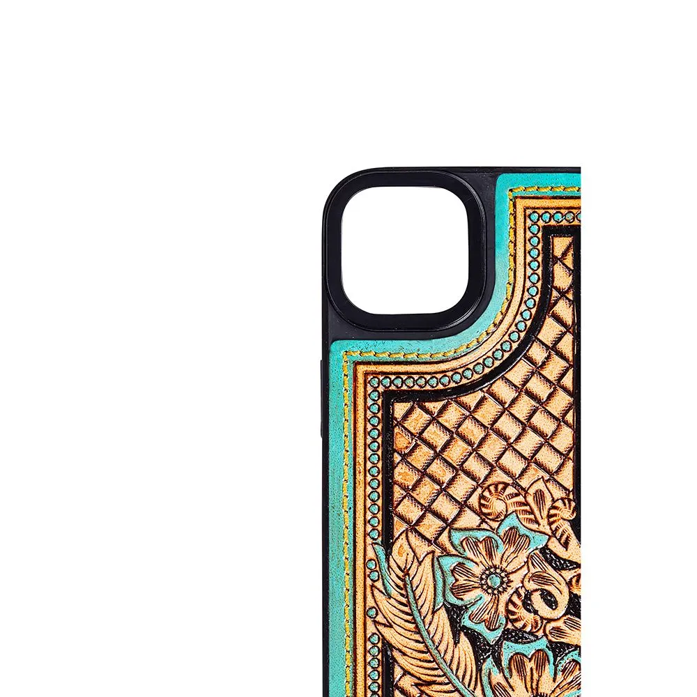 Falcon Trail IPhone 14 Tooled Leather Phone Case