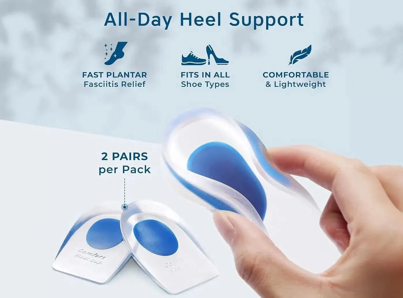 FitVille Heel Elevating Gel Orthotics (2-Pair Bundle)