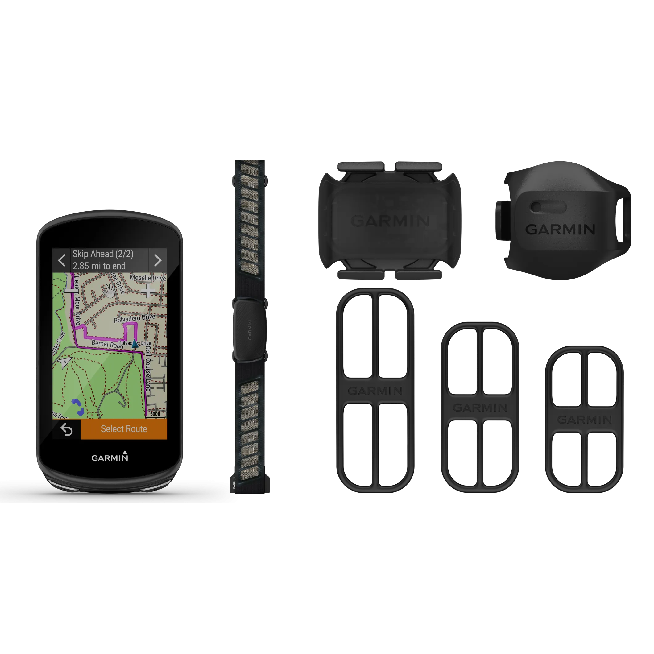 Garmin Edge 1030, GPS Cycling/Bike Computer with HRM-Dual, Cadence sensor and Speed sensor