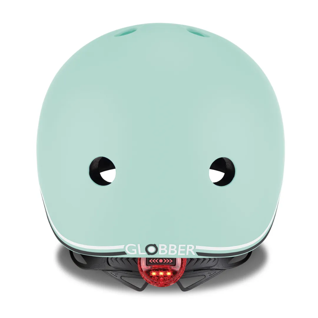 Globber Kids Helmet w/Flashing LED Light Xs/S - Mint 51-55 cm