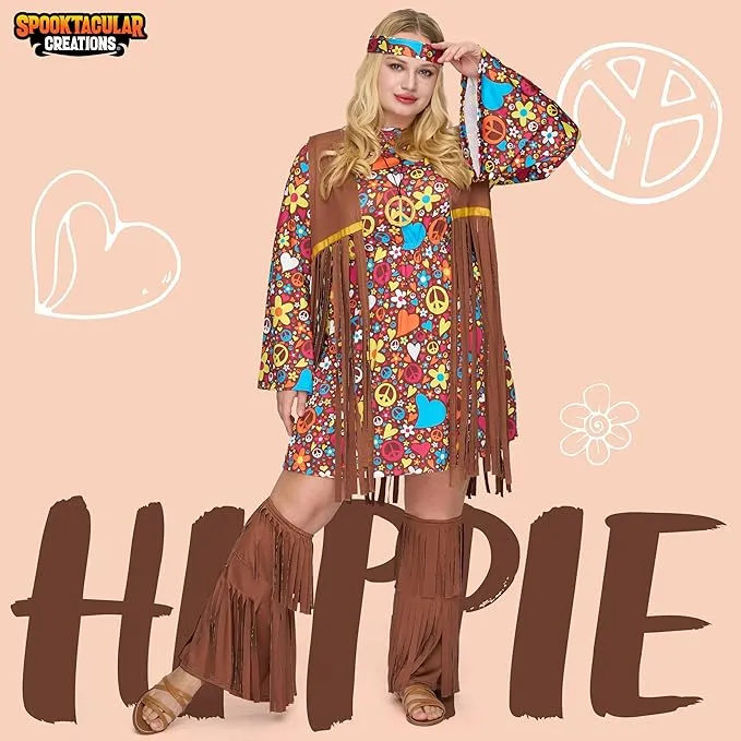 Halloween Plus Size Women Hippie Costumes