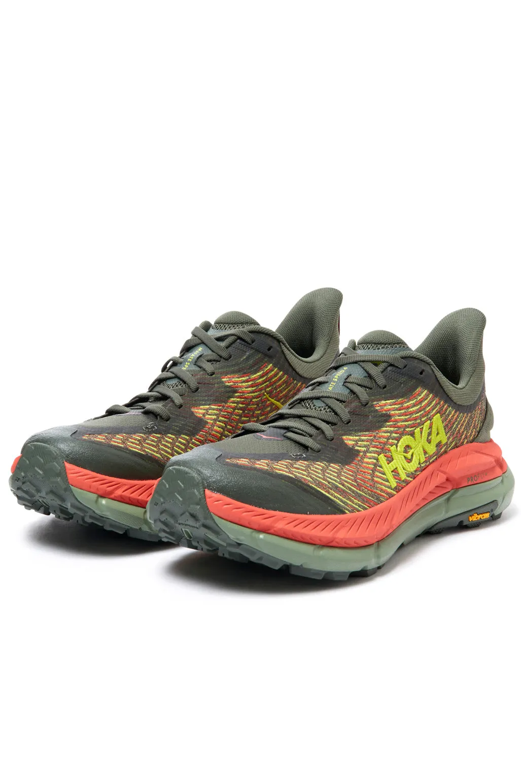 Hoka Mafate Speed 4 Men's Shoes - Thyme / Fiesta