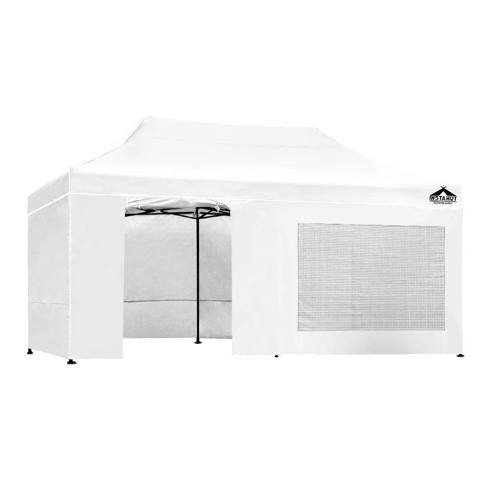 Instahut Gazebo Pop Up Marquee 3x6m Folding Wedding Tent Gazebos Shade White