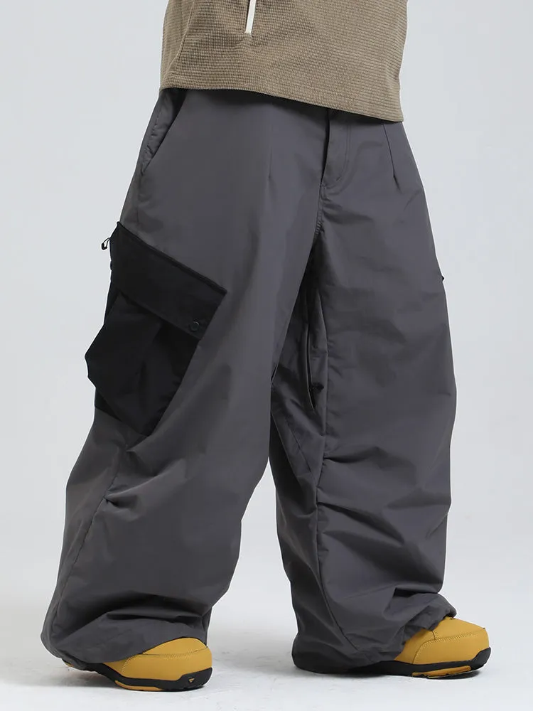 Men's Gsou Snow Mountain Chill Swag Cargo Pockets Snowboard Pants