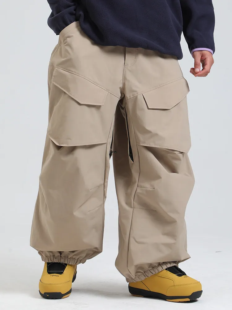 Men's Gsou Snow Urban Slope KneeFlex Cargo Pockets Baggy Snow Pants