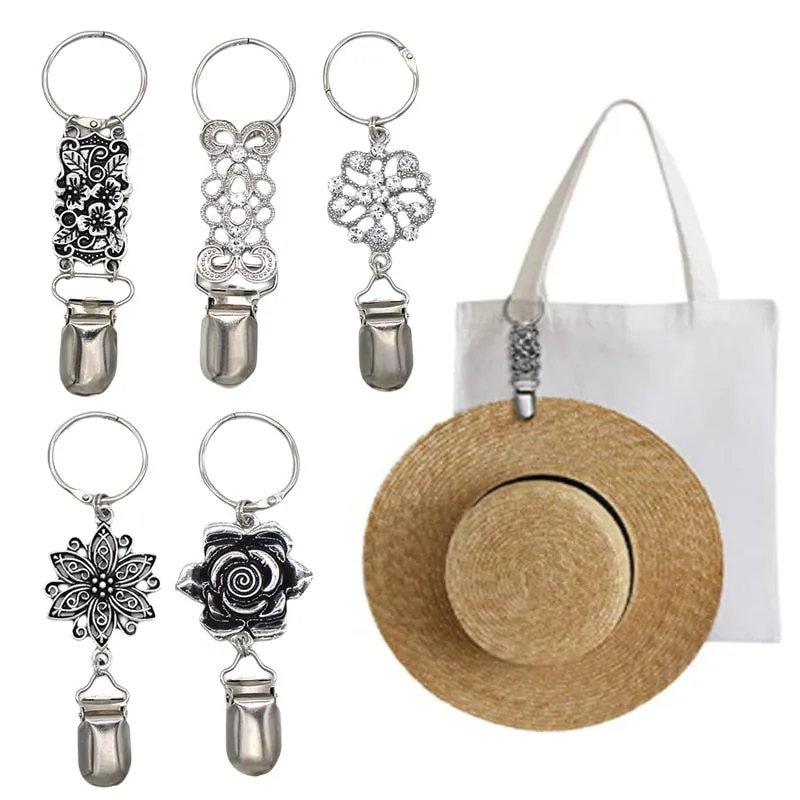 Metal Leather Hat Clip On Bag