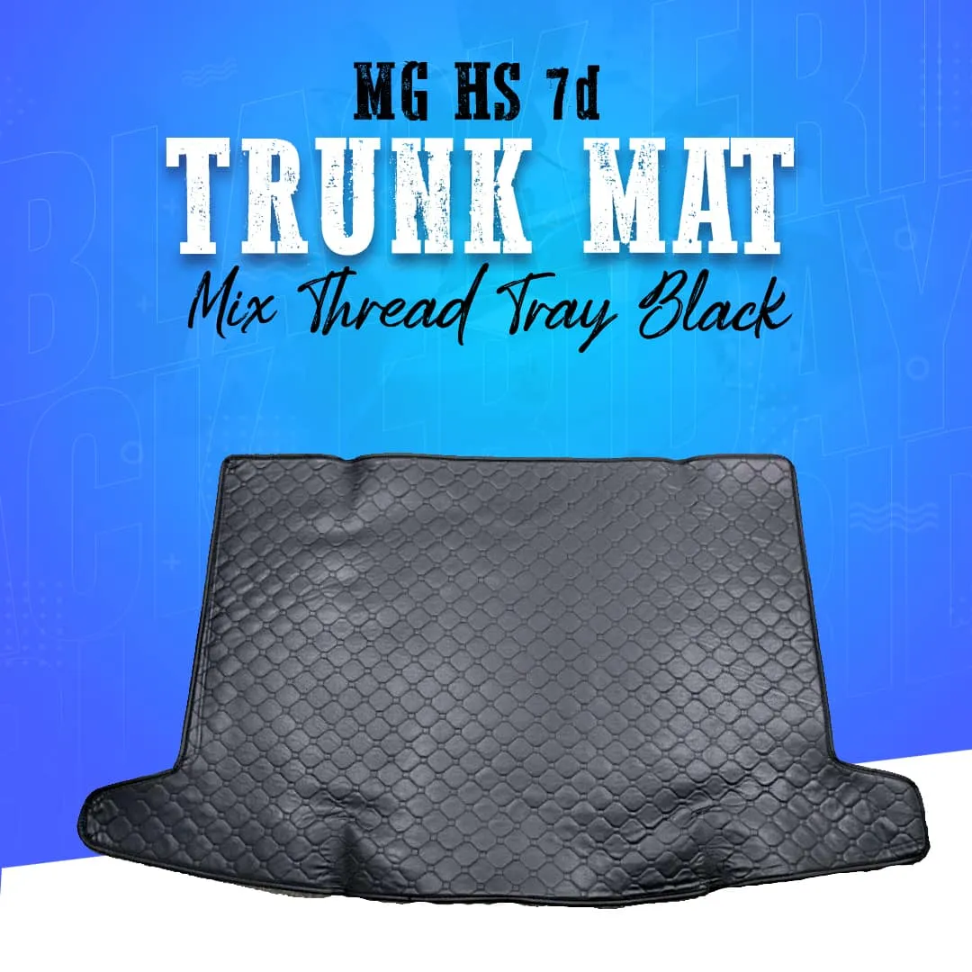 MG HS 7D Trunk Mat Mix Thread Tray Black - Model 2020-2021 - Cargo Boot Liner Diggi Protection Tray Cover