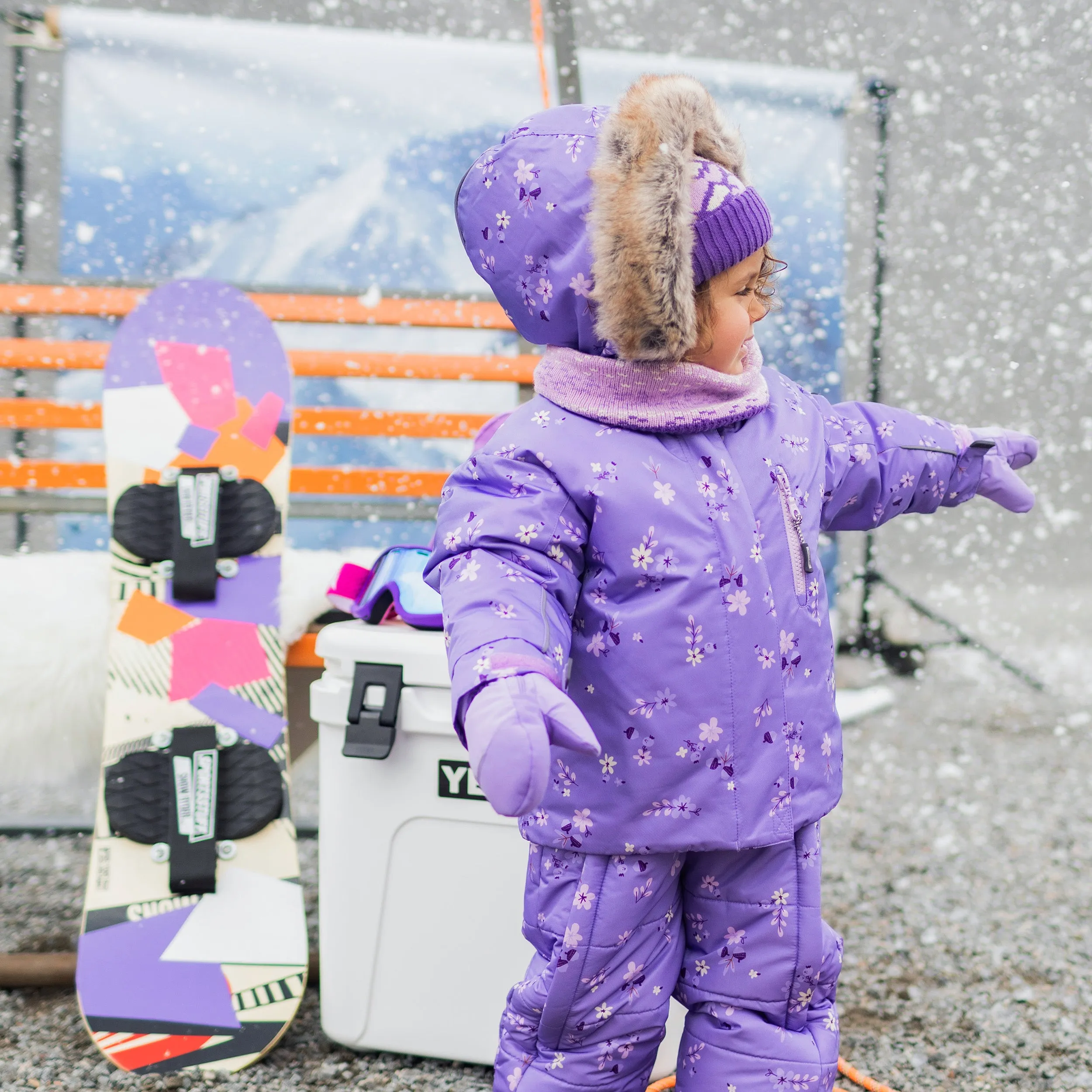 Mitaines mauves imperméables doublées en Thinsulate™, bébé || Purple waterproof mittens lined in Thinsulate™, baby