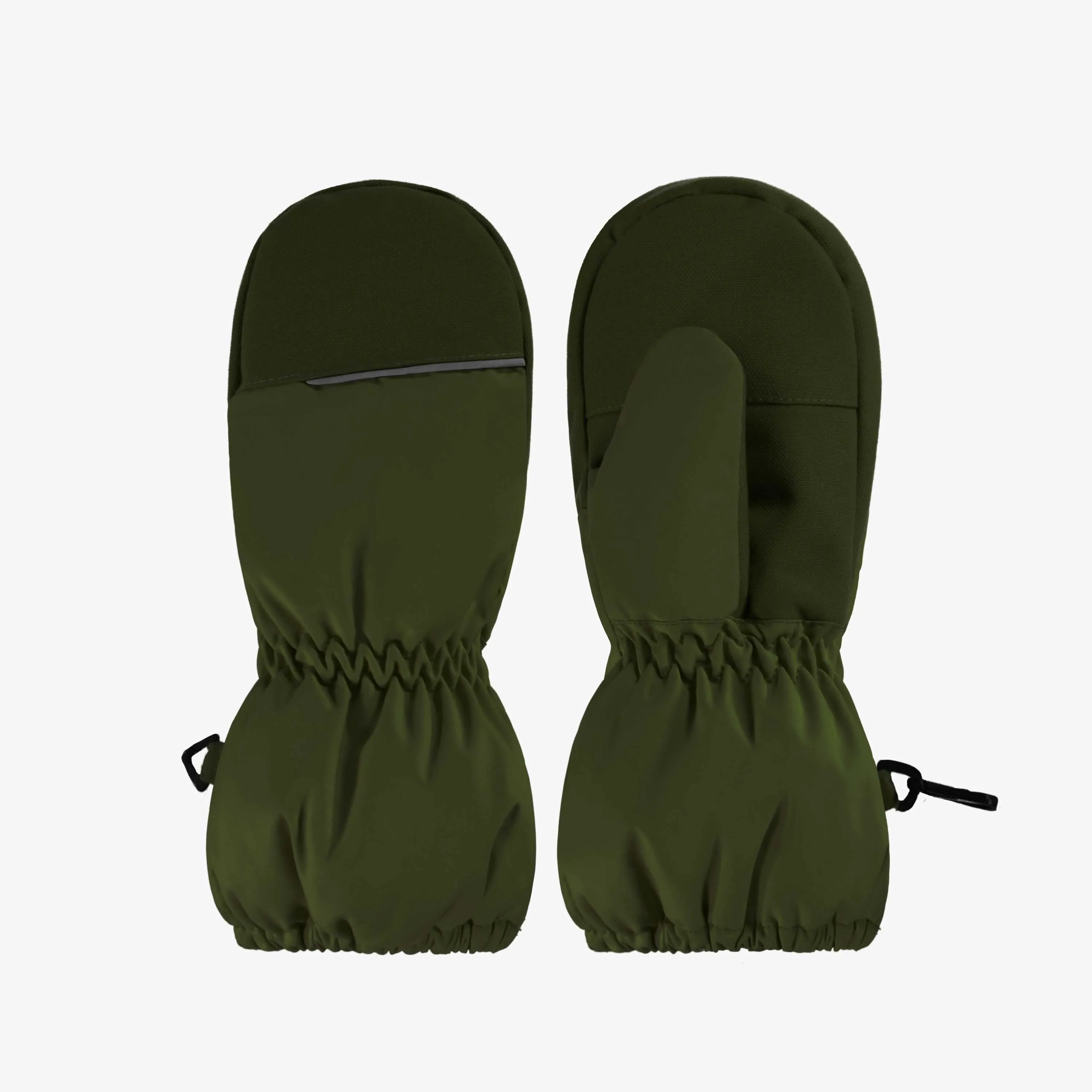 Mitaines vert foncé imperméables doublées en Thinsulate™, enfant || Dark green waterproof mittens lined in Thinsulate™, child