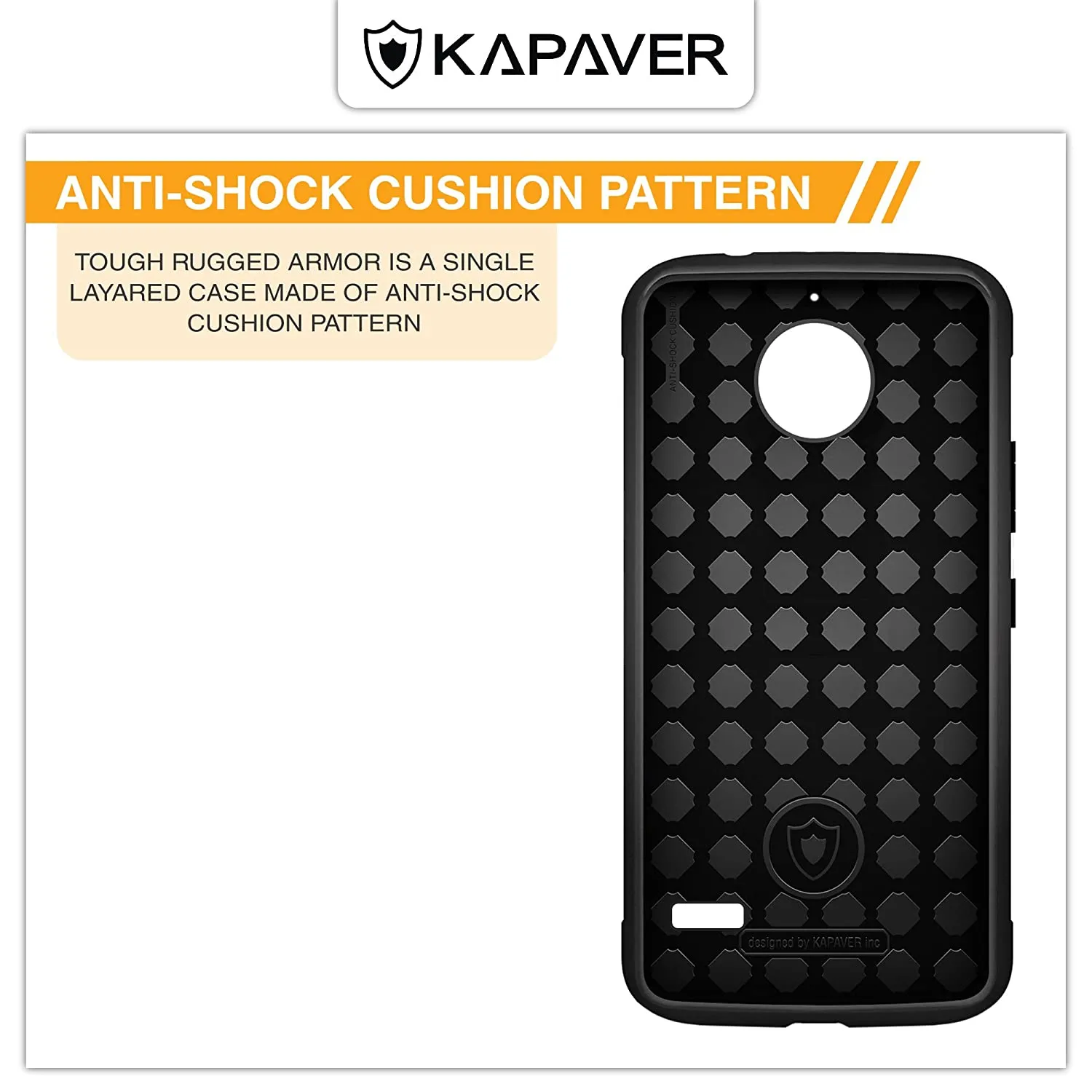 Moto E4 Back Cover Case | Rugged - Black