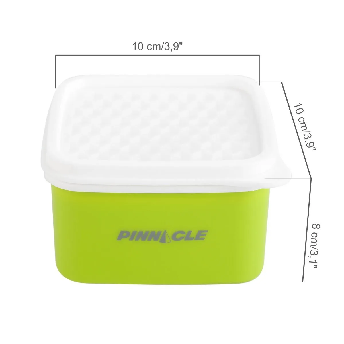 Paragone Compact Set of 3 Lime Green Plastic Lunch Boxes | 8.5 oz | Insulated Bag