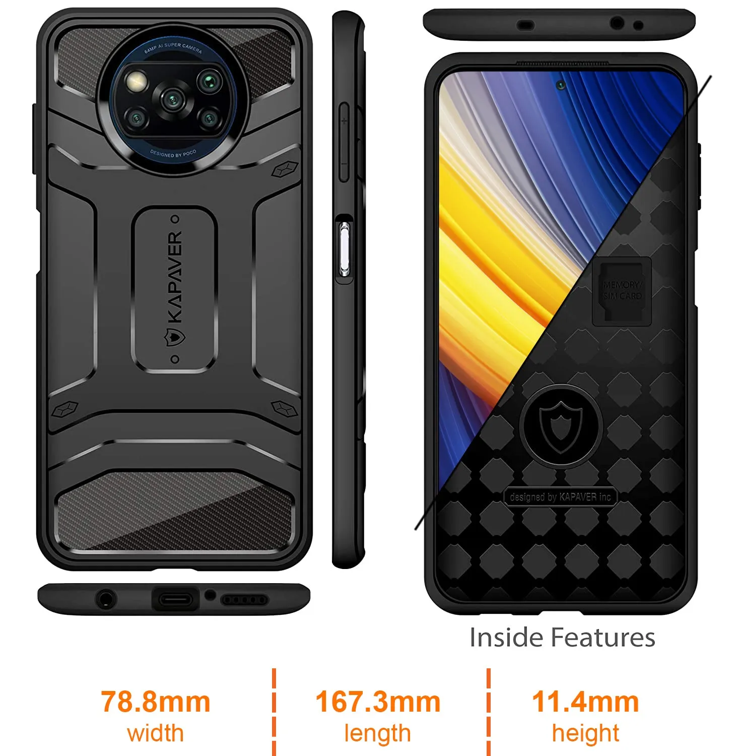 Poco X3 Pro Back Cover Case Rugged - Black