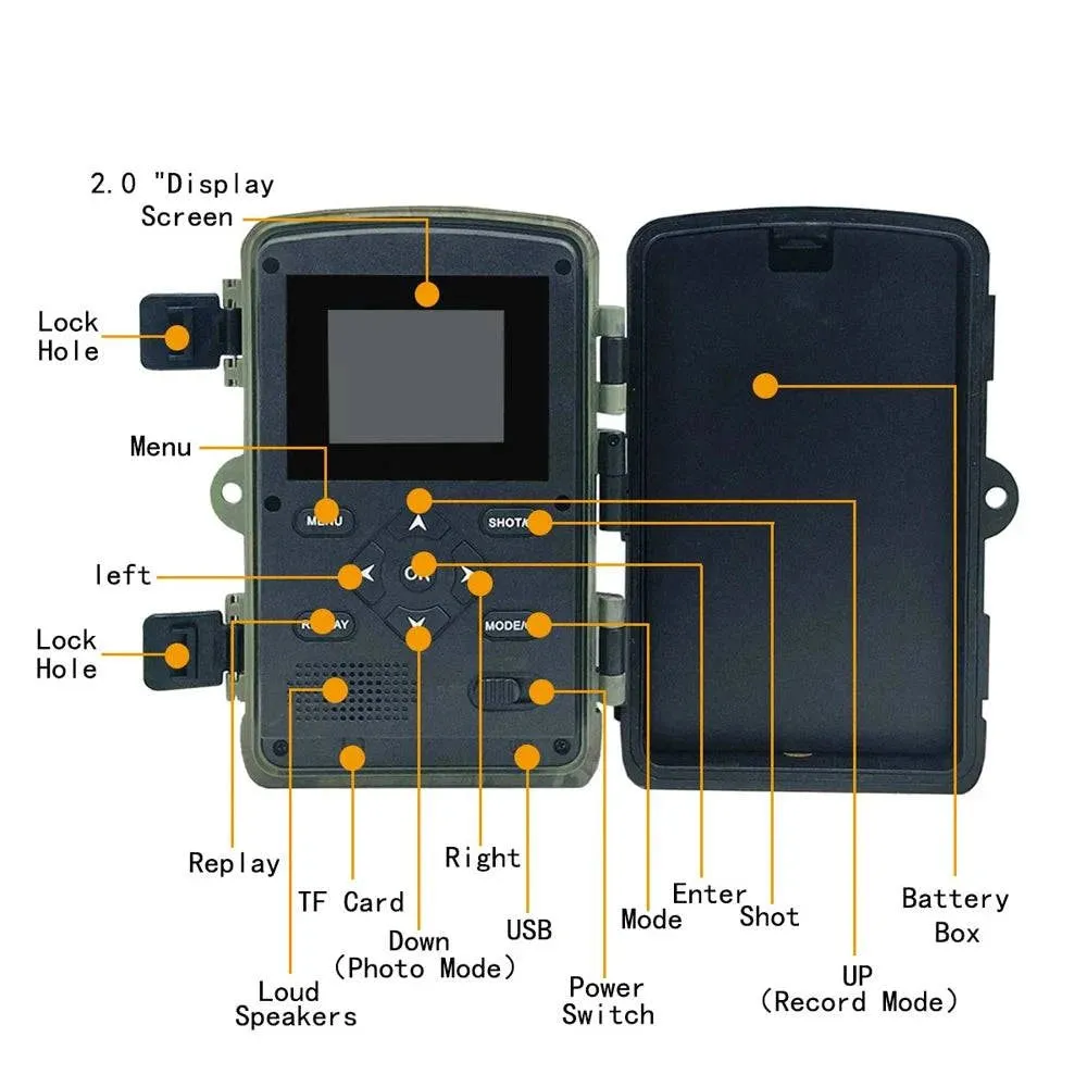 PR3000 Taking Trail Camera 36MP 1080P Night Photo Video Multifunction Outdoor Huntings Animal Observation Monitor Hunting Camera