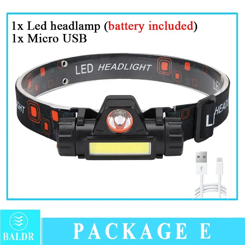 Q5 COB Mini Led Zoomble Headlamp Usb Rechargeable Portable Headlight 18650 Built-in Battery Outdoor Fishing Camping Head Lantern