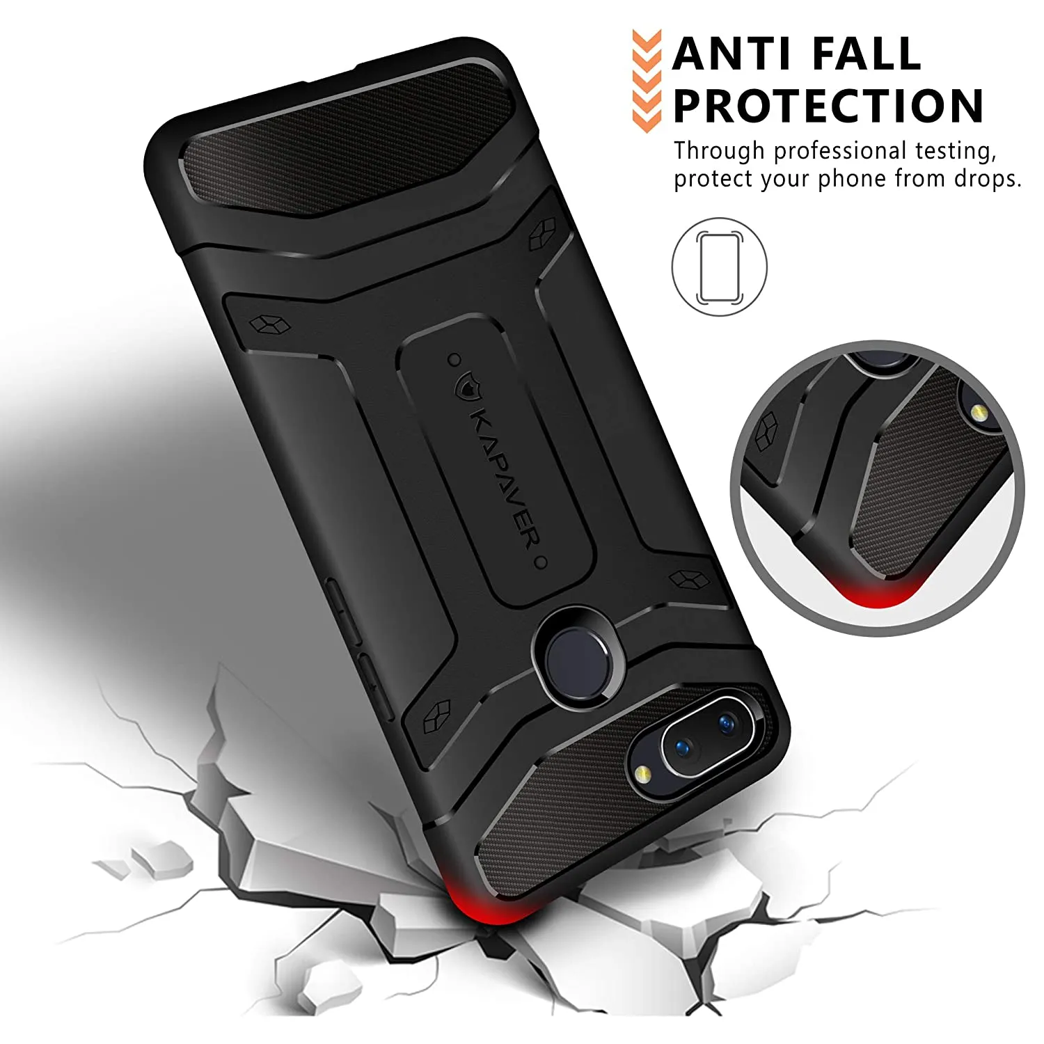 Realme 2 Pro Back Cover Case | Rugged - Black