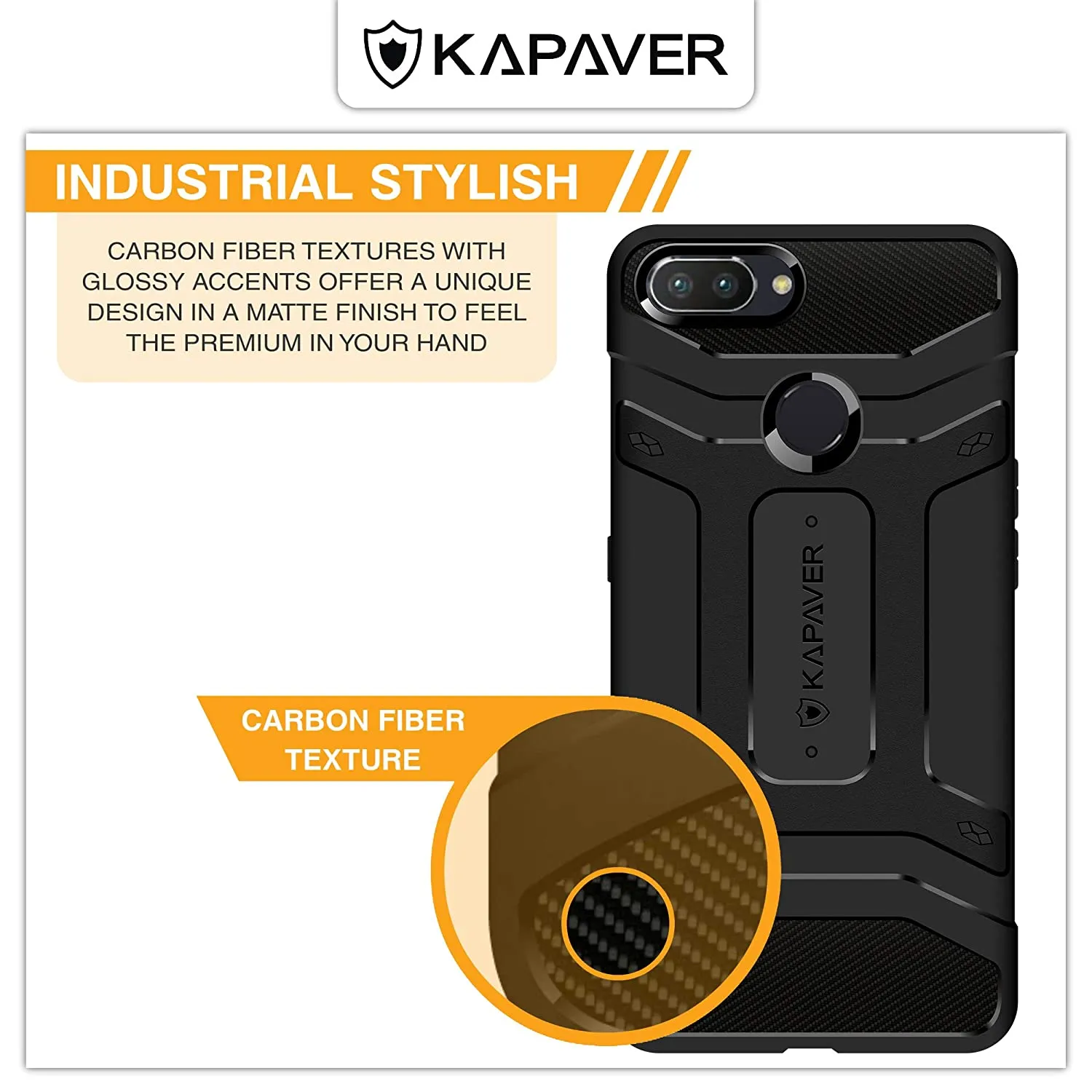 Realme 2 Pro Back Cover Case | Rugged - Black