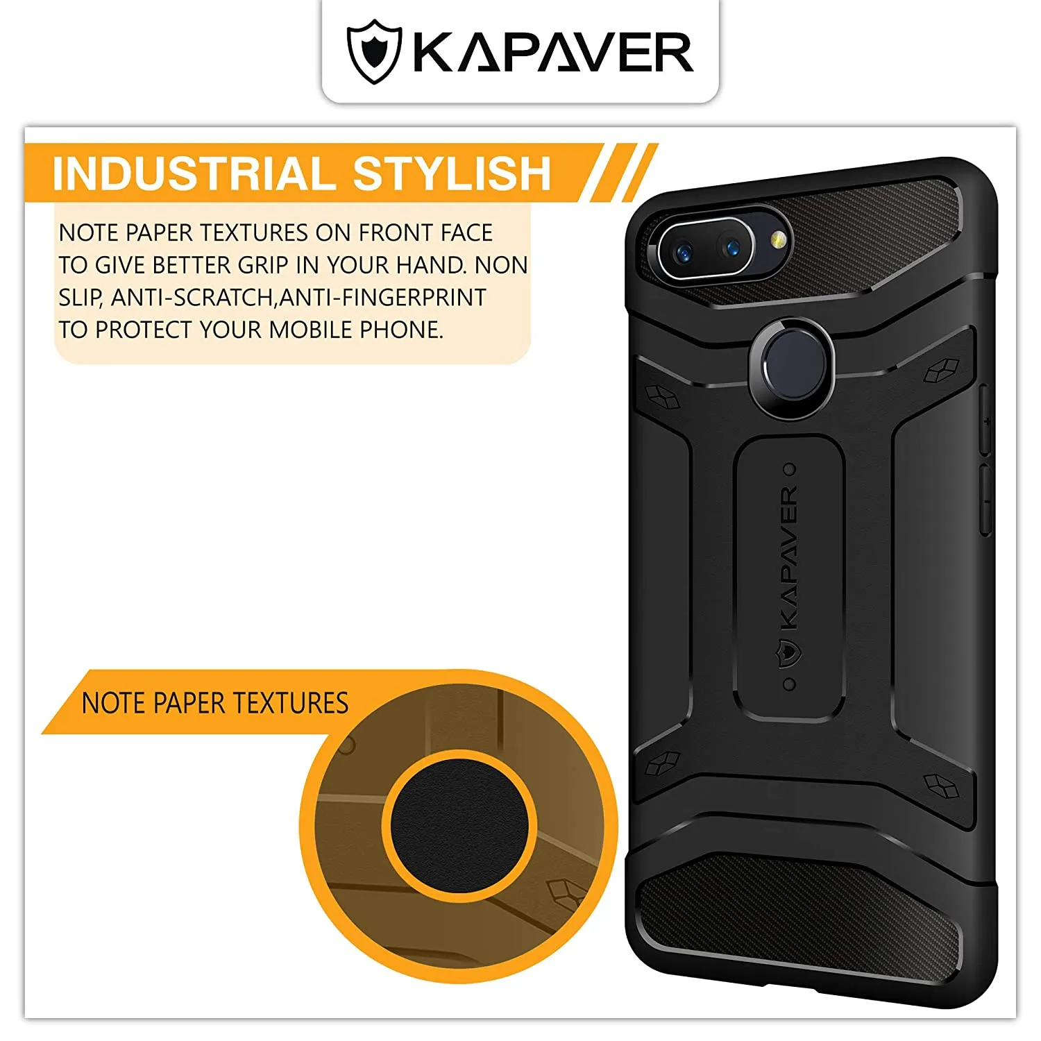 Realme 2 Pro Back Cover Case | Rugged - Black