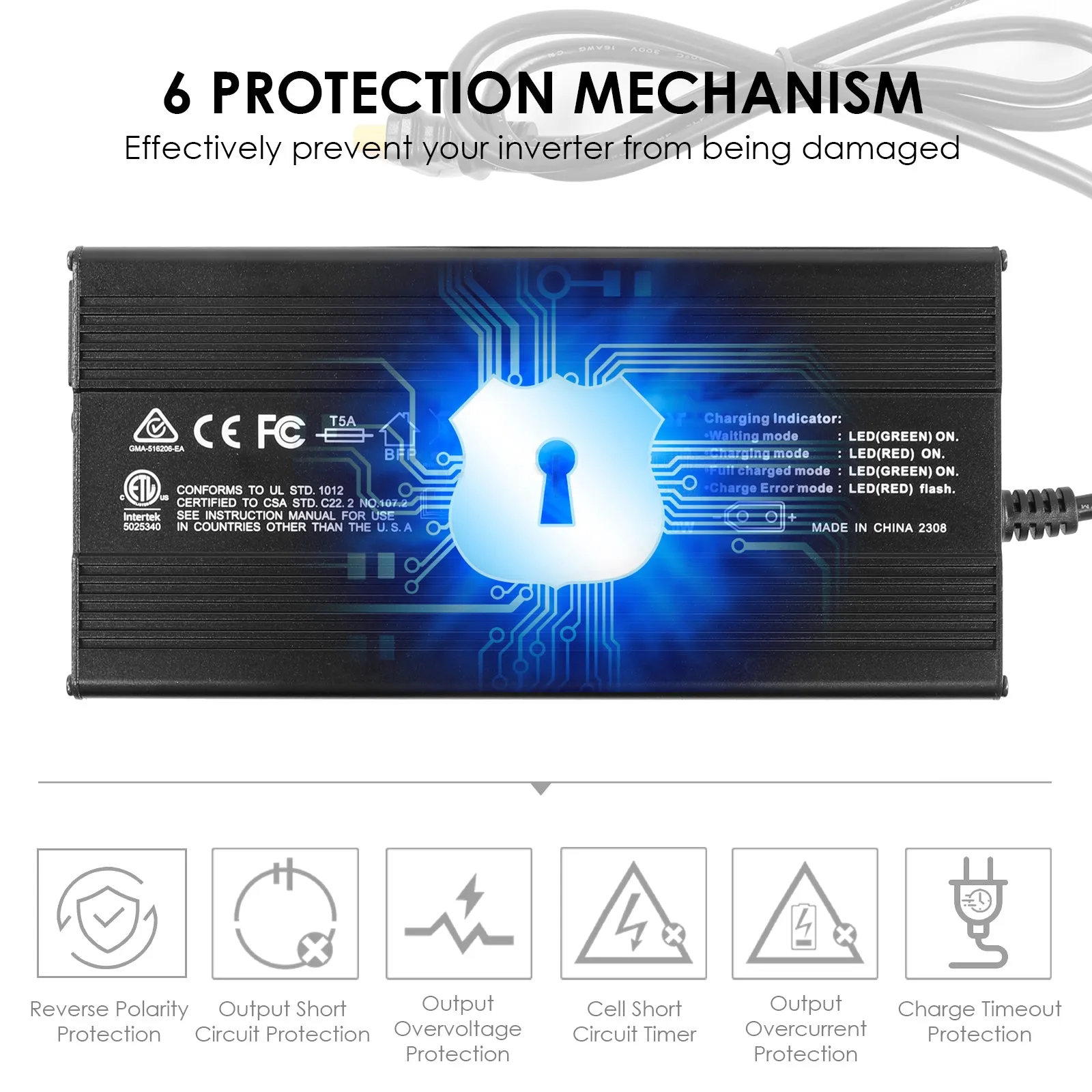 ROCKSOLAR 29.2V/10A 24V LiFePO4 Battery Charger