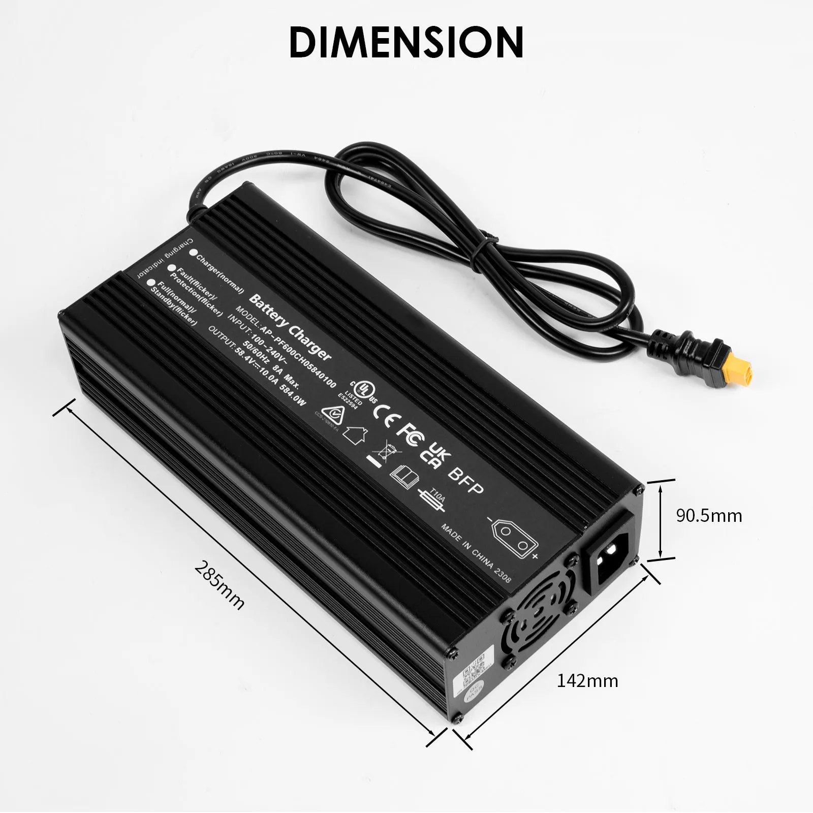 ROCKSOLAR 58.4V/10A 48V LiFePO4 Battery Charger