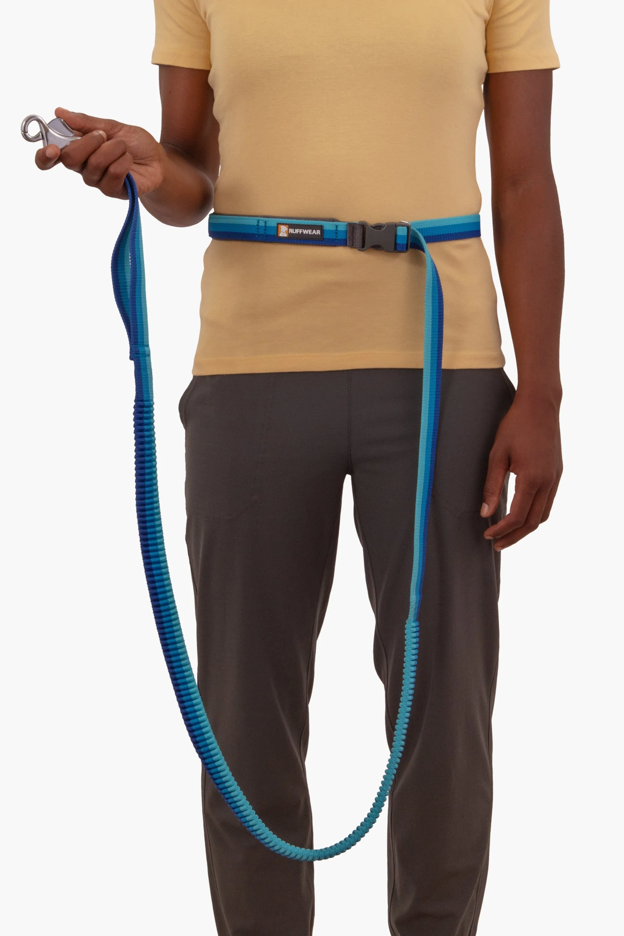 Ruffwear Blue Atoll Roamer Running Leash – Stretch-Webbing for Active Adventures