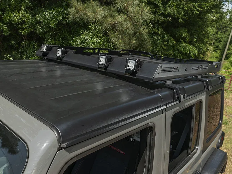 RUGGED RIDGE Roof Rack with Basket, 4 Door Only for 18-up Jeep Wrangler JL & JL Unlimited