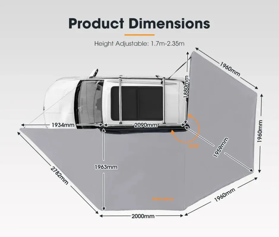 San Hima 4x4 270 Degree Free Standing Awning | Passenger Side