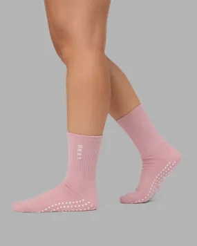 Signal Pilates Socks - Muted Pink-White