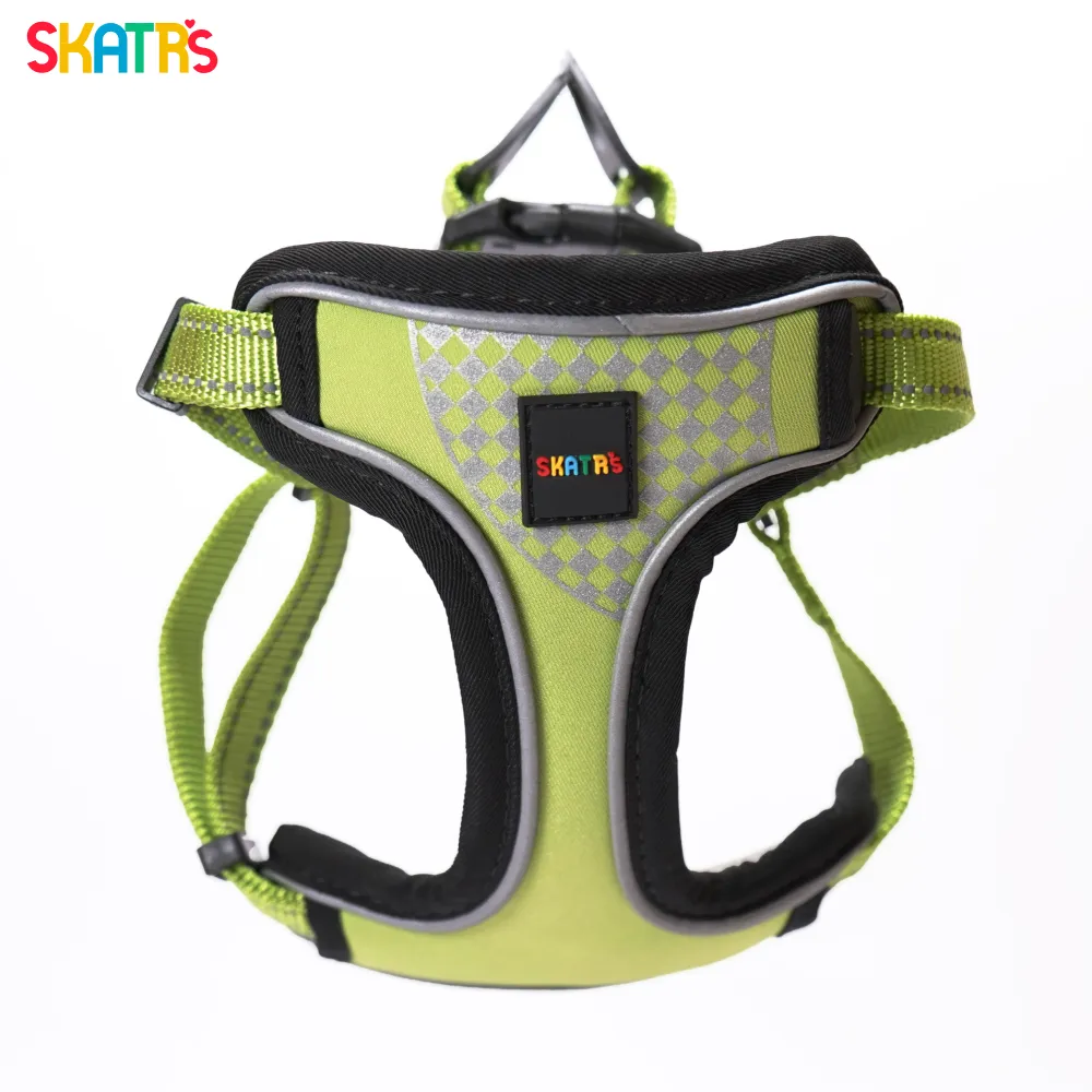 Skatrs Adventure in Style & Comfort Tropical Padded Harness for Dogs (Green)