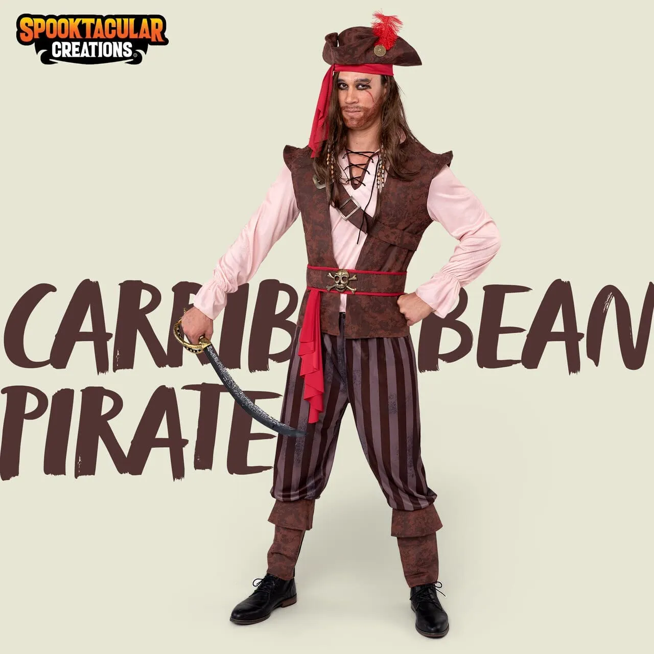 Spooktacular Creations-Mens Caribbean Pirate Adult Halloween Costume