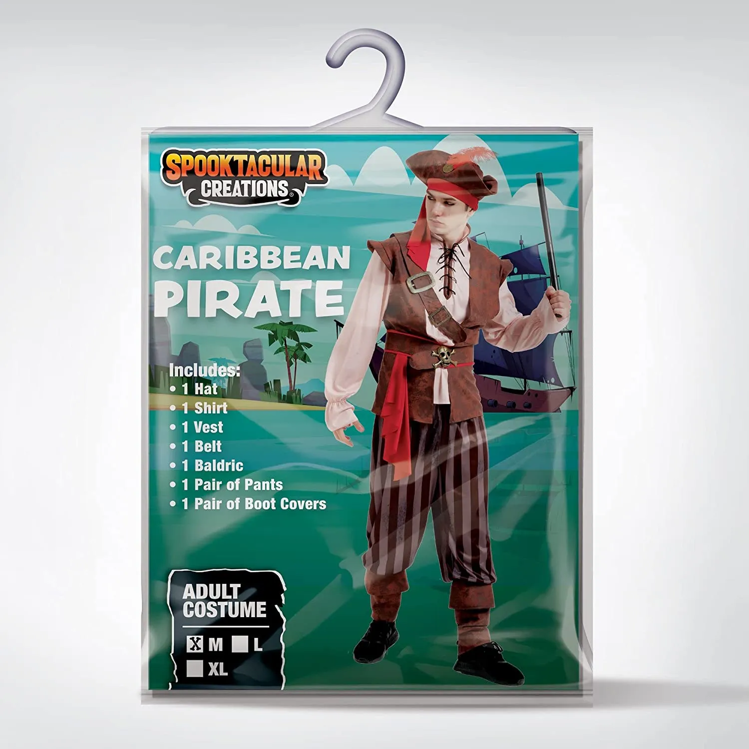 Spooktacular Creations-Mens Caribbean Pirate Adult Halloween Costume