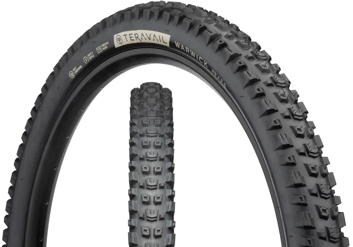 TERAVAIL Warwick Tire - 29 x 2.5" - Durable Grip Compound - Black