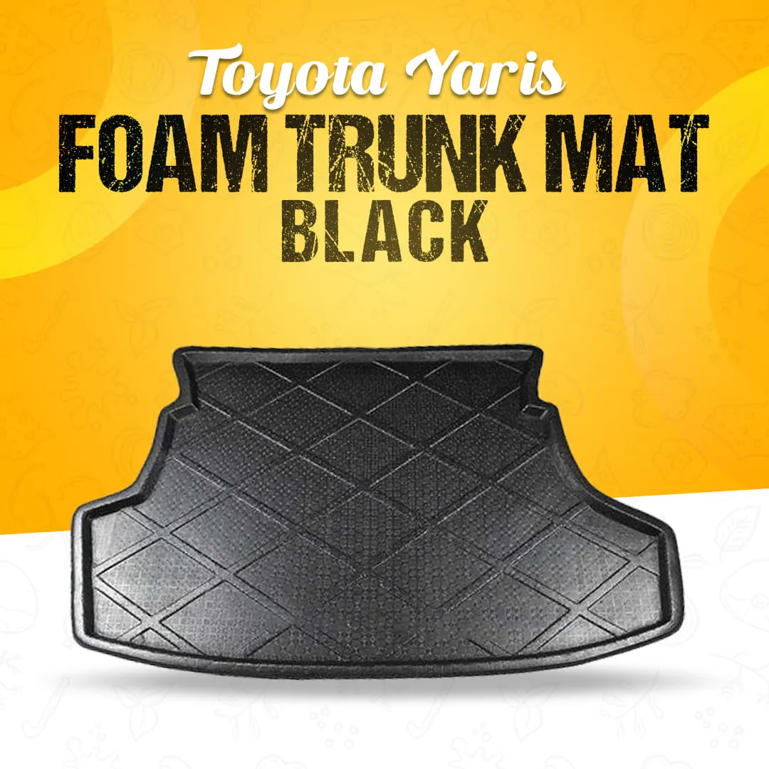 Toyota Yaris Foam Trunk Mat Black Mix Design - Model 2020-2021 - Cargo Boot Liner Diggi Protection Tray Cover