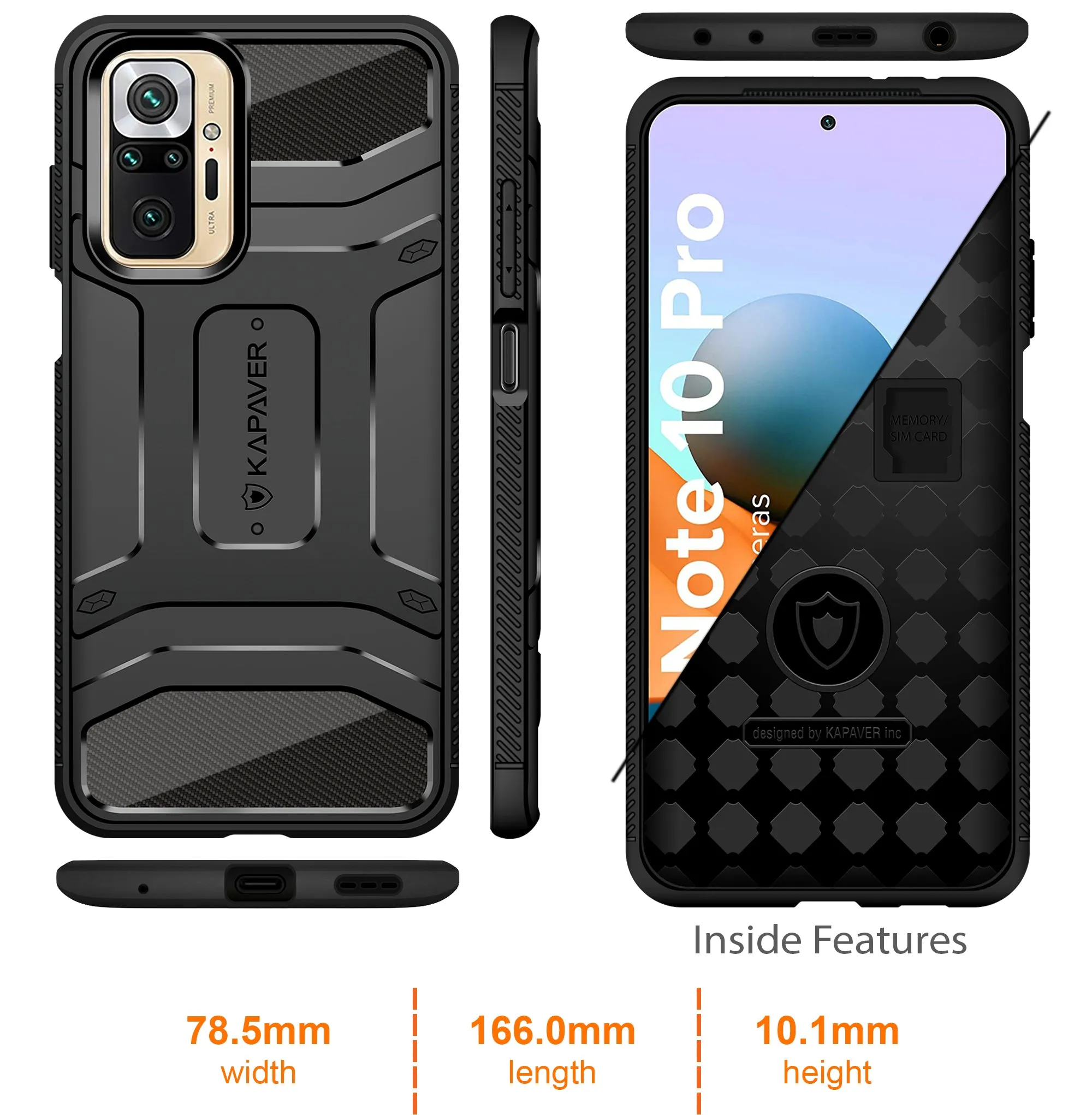 Xiaomi Redmi Note 10 Pro / Redmi Note 10 Pro Max Back Cover Case | Rugged - Black