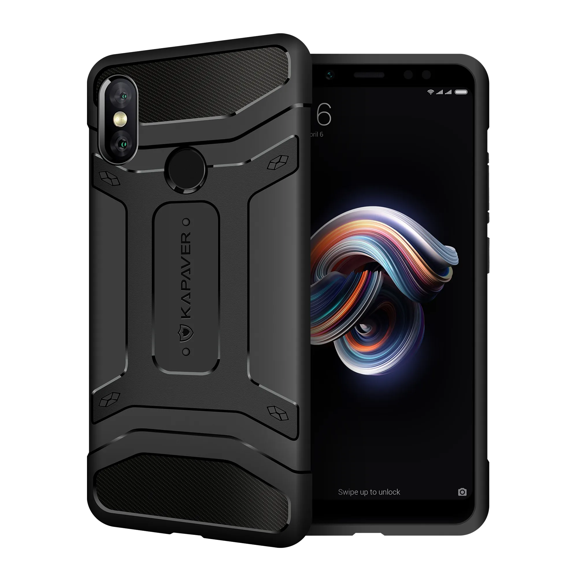 Xiaomi Redmi Note 5 Pro Back Cover Case | Rugged - Black